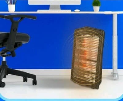 Midea 1500W Quartz Electric Space Heater w/ Adjustable Thermostat, Black - Thumbnail 6
