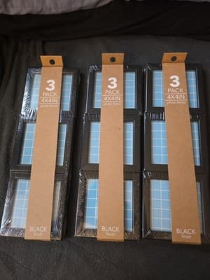 Black Mini Photo Frames 9 Pack 4x4 Inch Harbor Town Industries New Home Decor - Image 1