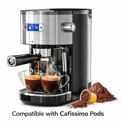 20 Bar Espresso Machine CM8054 Black Tested Cafissimo Pod Compatible w/ Manual - Image 1