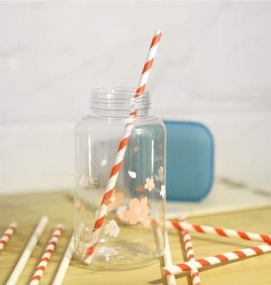 Red & White Paper Drinking Straws 5000Pcs(250 Per Pack) 7.75 inch Disposable - Thumbnail 7