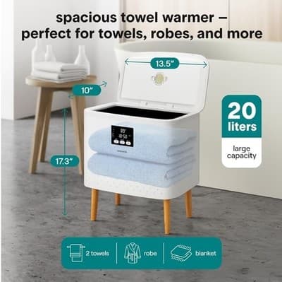 NEW SereneLife WiFi Towel Warmer Bucket 20L Large Spa Heater Auto Shut-Off - Thumbnail 4