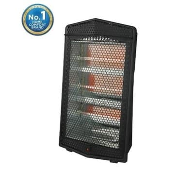 Midea 1500W Quartz Electric Space Heater w/ Adjustable Thermostat, Black - Image 1