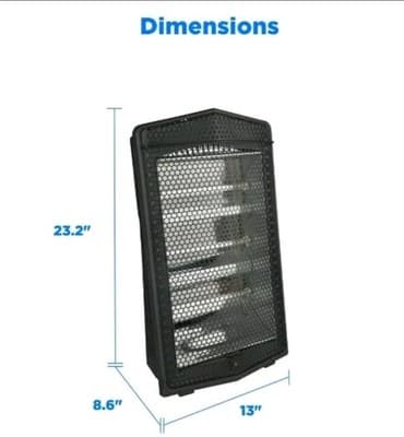 Midea 1500W Quartz Electric Space Heater w/ Adjustable Thermostat, Black - Thumbnail 5