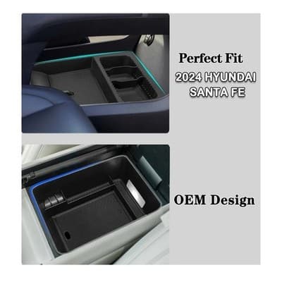 Center Console Organizer Tray Compatible with 2024 2025 Hyundai Santa Fe - Thumbnail 2