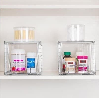 4 Pack Large Stackable Kitchen Storage Drawers, Clear Foods Organizer Bins - Thumbnail 7
