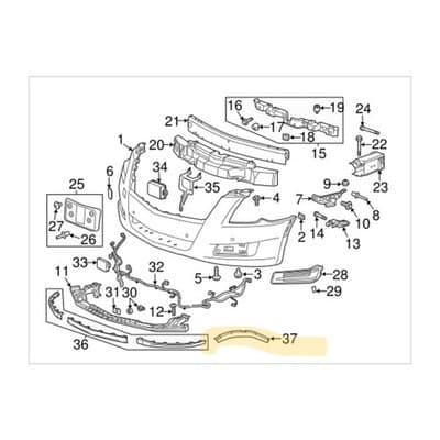Underbody Air Deflector Kit 2013-2014 Cadillac XTS GM# 22948429 - Thumbnail 4