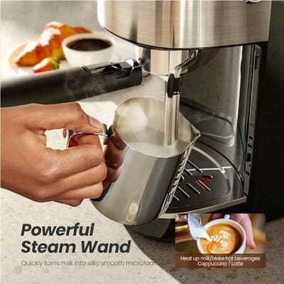 Espresso Machine, Cafissimo Pod Compatible 20 Bar w/ Manual, Kismile #CM8054-BLK - Thumbnail 5