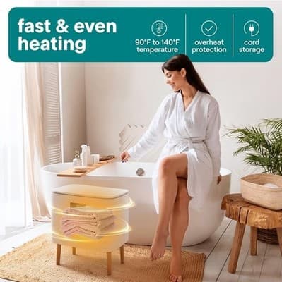 NEW SereneLife WiFi Towel Warmer Bucket 20L Large Spa Heater Auto Shut-Off - Thumbnail 7
