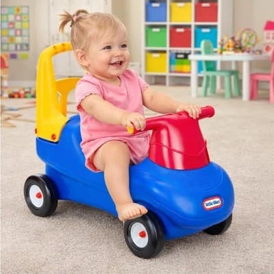 Little Tikes Push & Ride Racer Toddler Ride-On Walker Car Blue Red 22” w/ Screws - Thumbnail 4