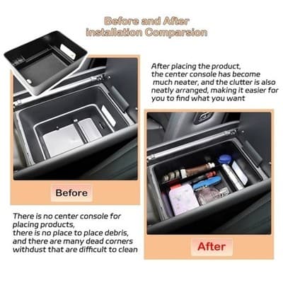 Center Console Organizer Tray Compatible with 2024 2025 Hyundai Santa Fe - Thumbnail 13