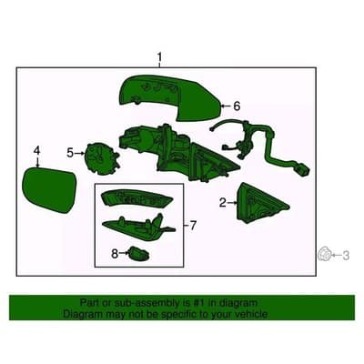 Drivers Side View Mirror 2014-2015 CADILLAC ATS, NEW OEM GM#23194145 - Thumbnail 8