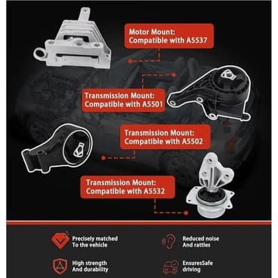 Engine Motor & Auto Trans Mount for 2014 Chevy Impala 2011 Lacross 2011-13 Regal - Thumbnail 3