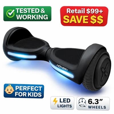 Hover-1 My First Hoverboard Kids Mini Black 6.3” Wheels, Tested Working