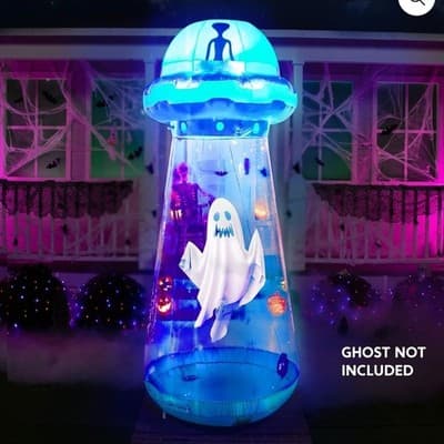 12FT Halloween Inflatable UFO Alien LED Lighted Yard Decoration Blow Up Outdoor - Thumbnail 4