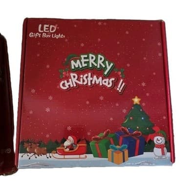 Set of 3 Lighted Christmas Gift Boxes: Pre-Lit Holiday Decor (Warm White) - Thumbnail 3
