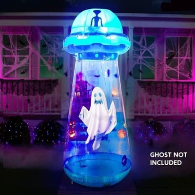 12FT Halloween Inflatable UFO Alien LED Lighted Yard Decoration Blow Up Outdoor - Thumbnail 3