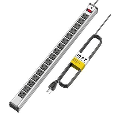 16 Outlet Surge Protector Power Strip, Heavy Duty Power Strip 24" Long 1.5" Wide