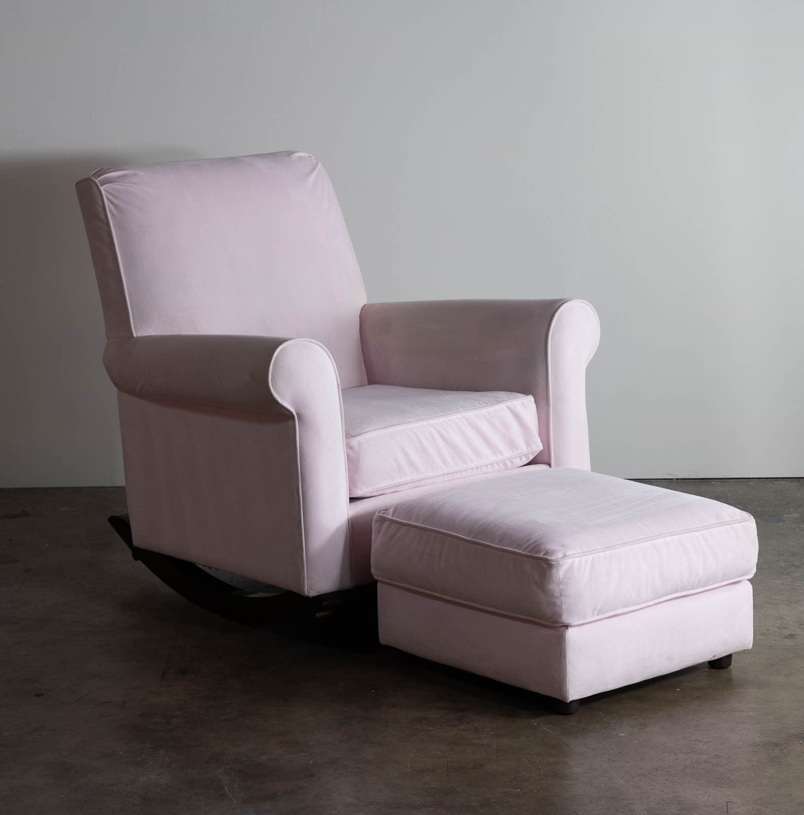 Pottery Barn Kids Rocker with Ottoman, Pink - Thumbnail 2