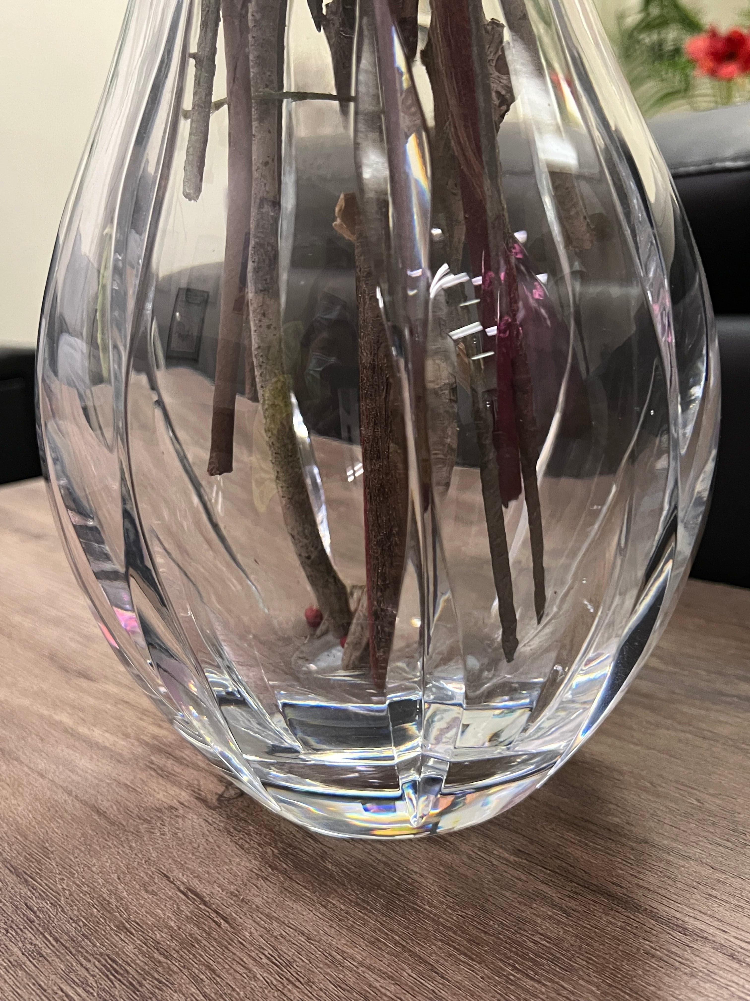 Cut Class Floor Vase With Floral Arrangement - Thumbnail 2