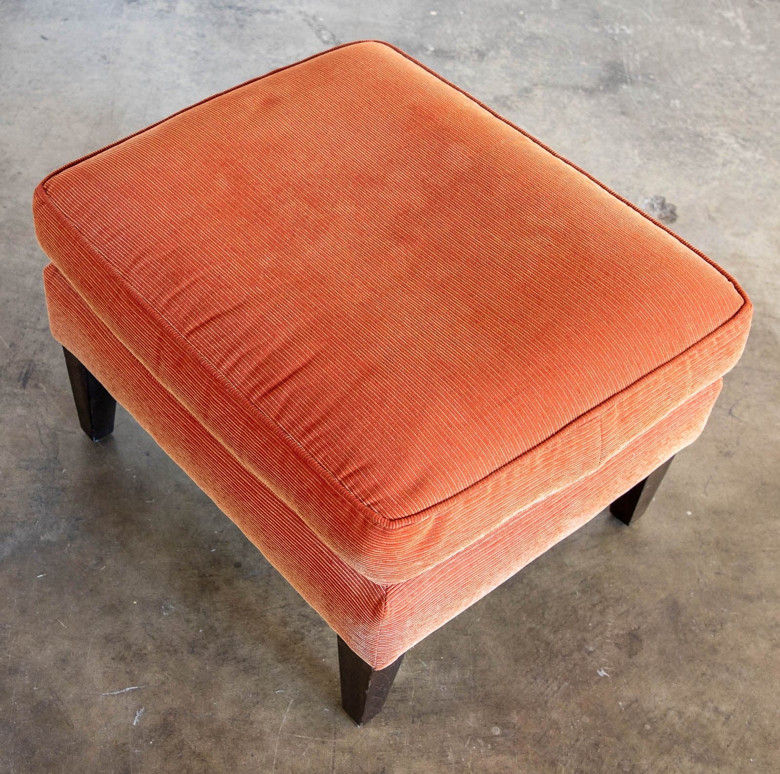 Crate & Barrel Upholstered Ottoman, Red - Thumbnail 3