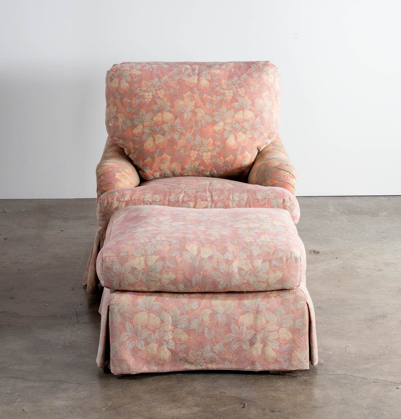 Floral Brocade Club Chair and Ottoman, by Belmar Co. of San Francisco - Thumbnail 2