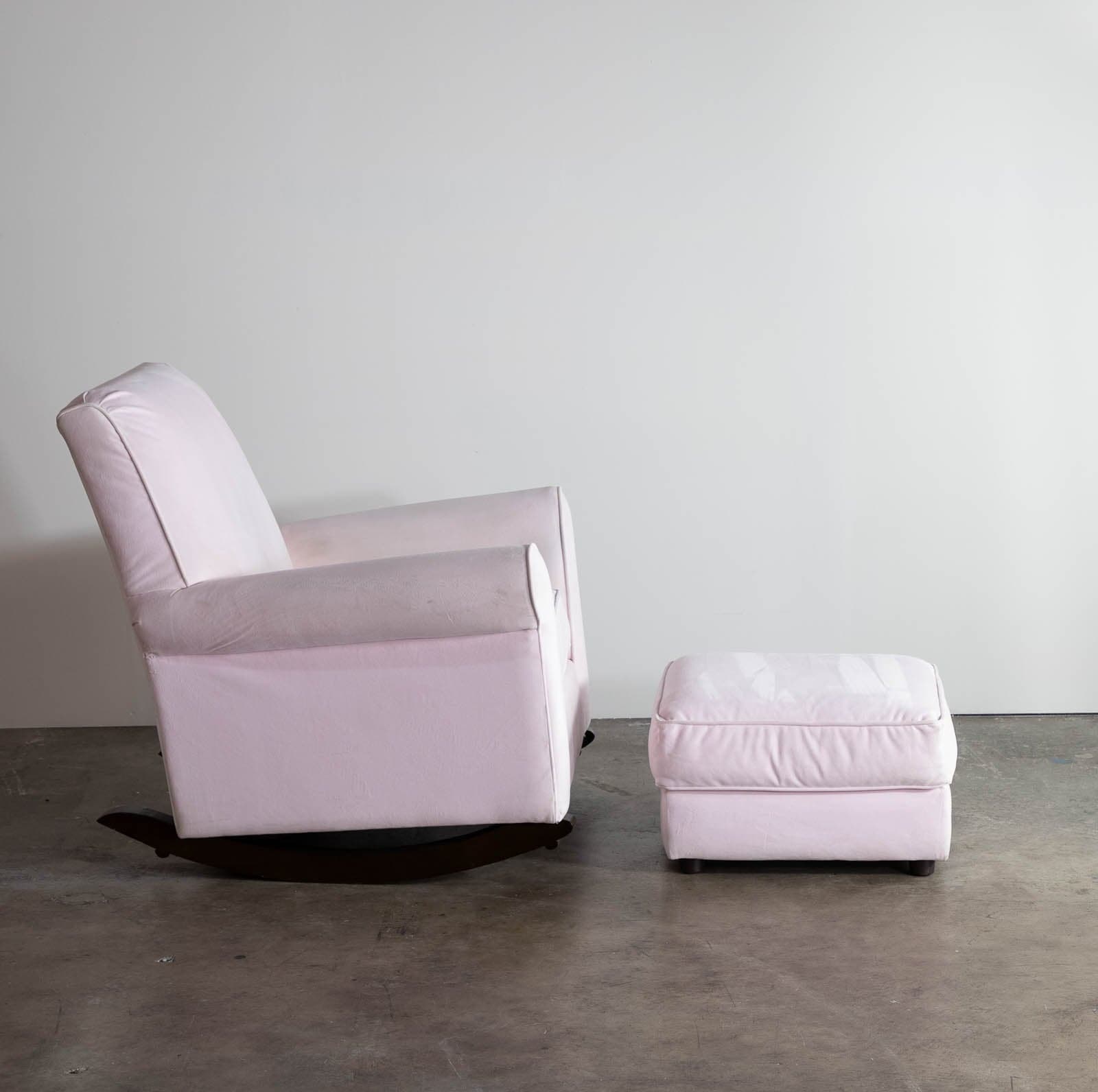 Pottery Barn Kids Rocker with Ottoman, Pink - Thumbnail 3