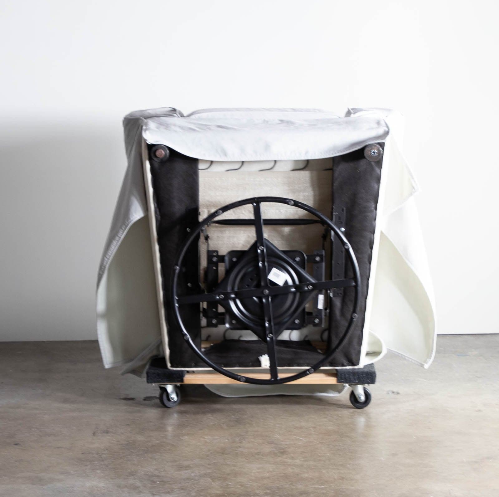 Pottery Barn Kids Grand Slipcovered Comfort Swivel Glider & Ottoman - Silver Gray Performance Everyday Velvet - Thumbnail 6