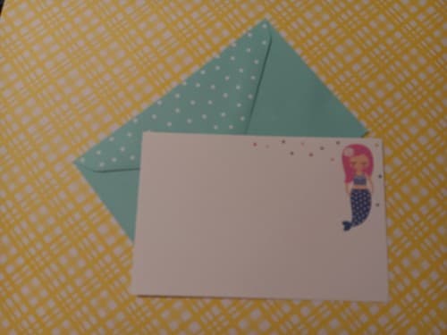 Cartoon Mermaid Note Cards 17 Pack with Envelopes - Image 1
