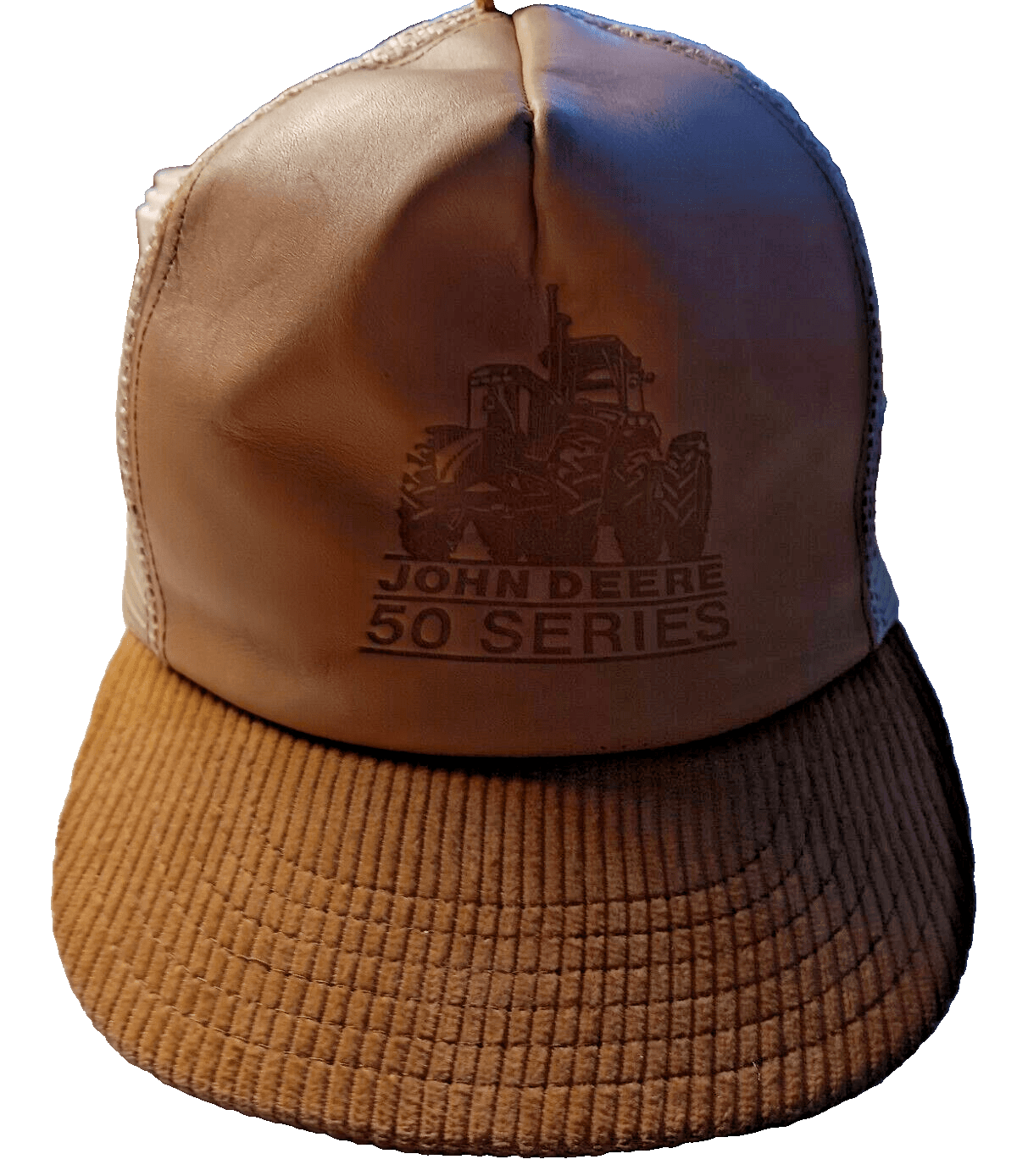Vintage John Deere 50 Series Mesh Corduroy Snapback Trucker Hat - Image 1