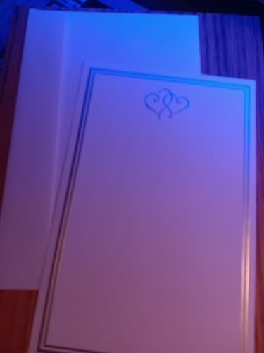 Blank 5x7 Cardstock, Invitation Paper, Hearts with Seals (20 Pack) w/Envelopes. - Image 1