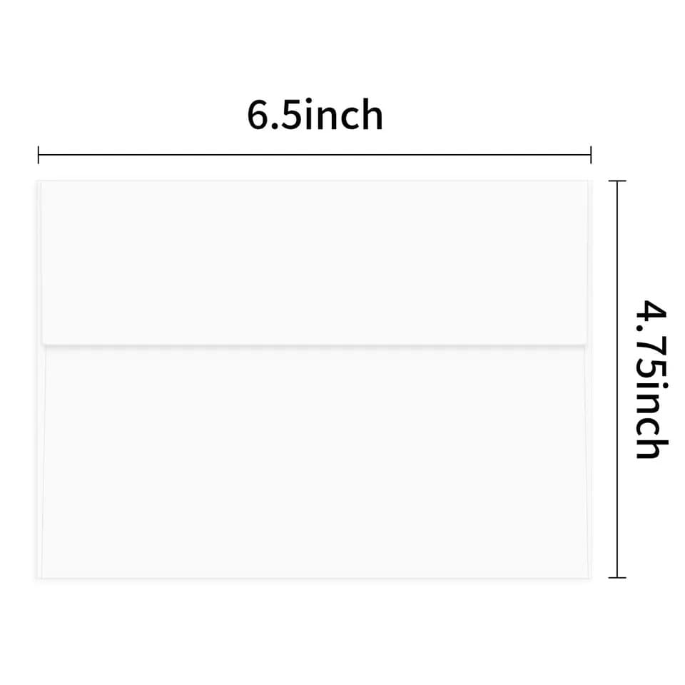 25 - Pack White A6 Invitation Envelopes 4.75"x6.5" (ENVELOPES ONLY) - Thumbnail 2