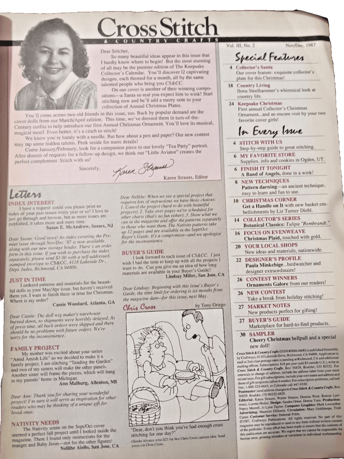 Cross Stitch & Country Crafts Nov/Dec 1987 - Collector's Classic - Yuletide - Thumbnail 4