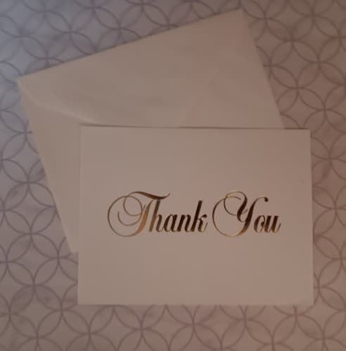 (15) Thank You Greeting Cards with Envelopes Bronzing Greeting - Image 1