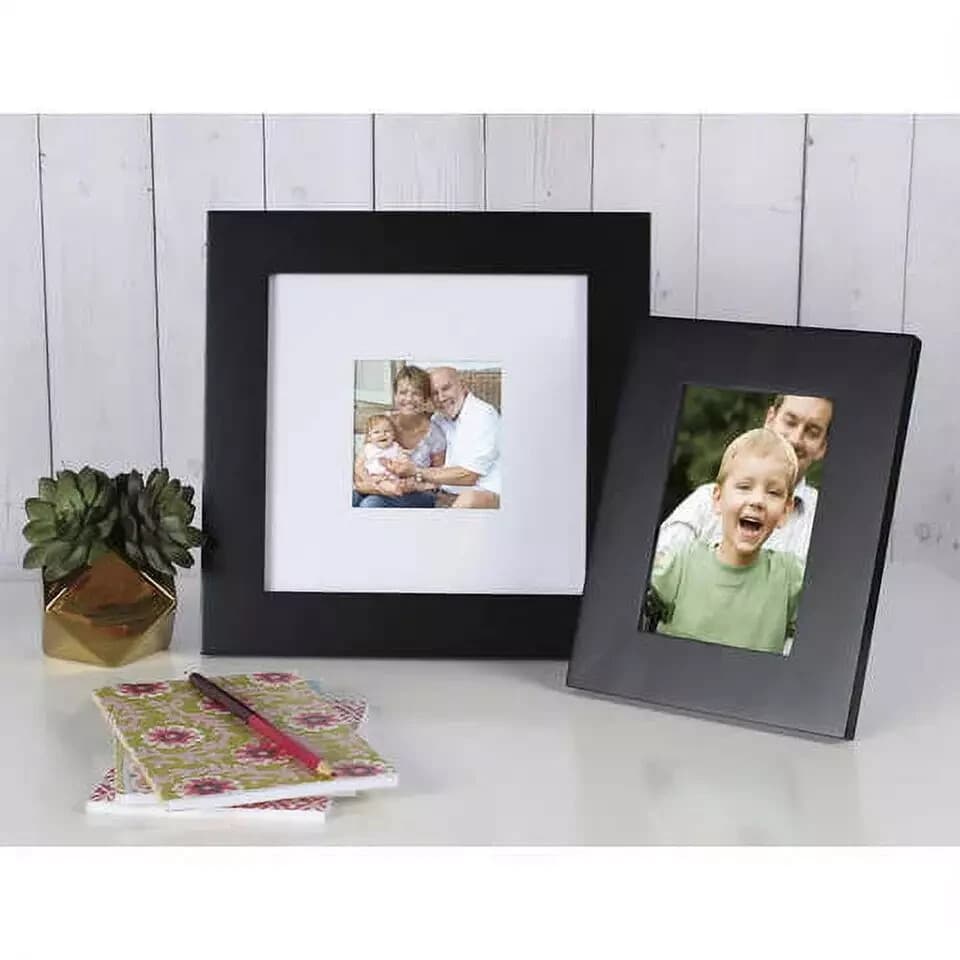 Museum 8x8 Matted to 4x4 Flat Wide Gallery Picture Frame, Black - Thumbnail 2