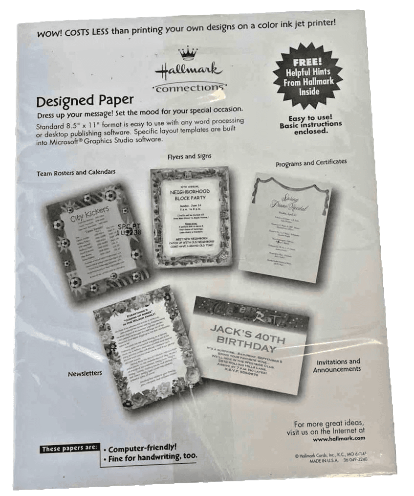 Vintage Hallmark Design Printer Paper Floral Teddy Bears Acid Free 30 Sheets - Thumbnail 3