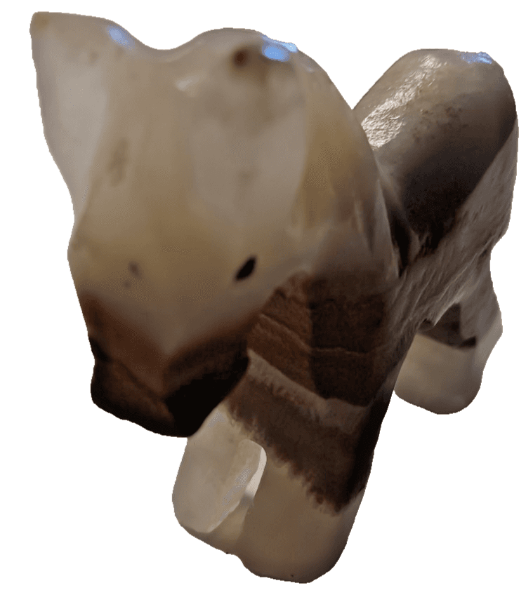 Vintage ALABASTER ONYX Mexico Carved Marble Stone Figure Donkey miniature 3" - Thumbnail 3