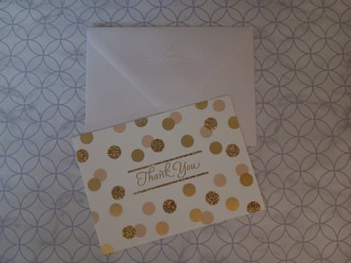 Thank You Cards Gold on Ivory Lot of 15 Blank Inside w/ Envelopes 4.0" x 5.5" - Image 1