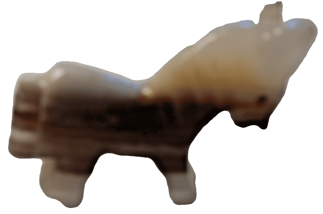 Vintage ALABASTER ONYX Mexico Carved Marble Stone Figure Donkey miniature 3" - Thumbnail 2