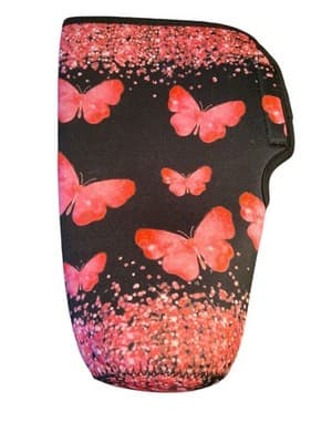 Butterfly Print/Shades of Pink Sleeve/Cup Holder Cover 30-32oz - Thumbnail 2
