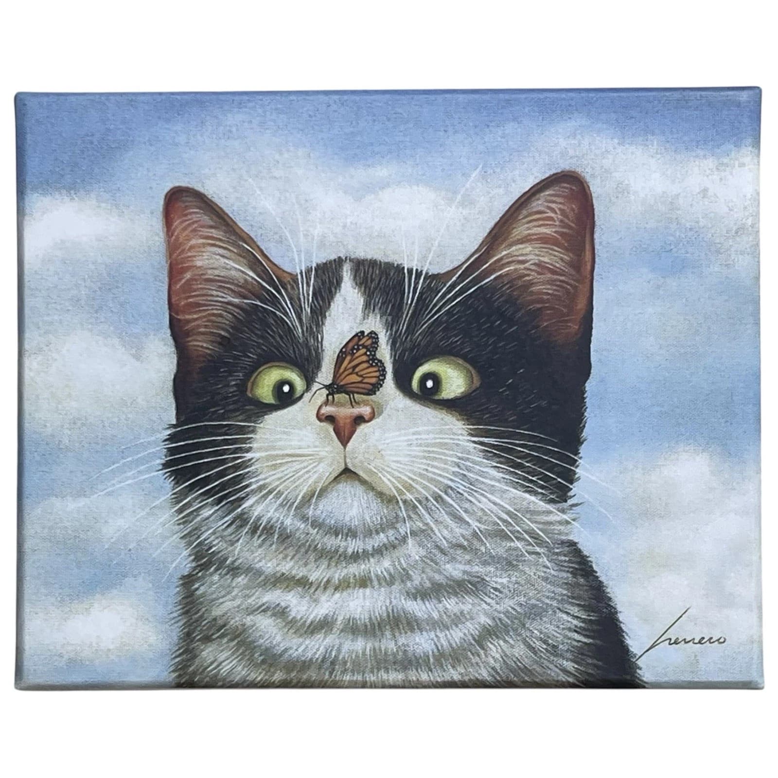 Hugo Hege 14oz Ceramic Mug Box Lowell Herrero Cross Eyed Cat Butterfly Lang 2012 - Thumbnail 6