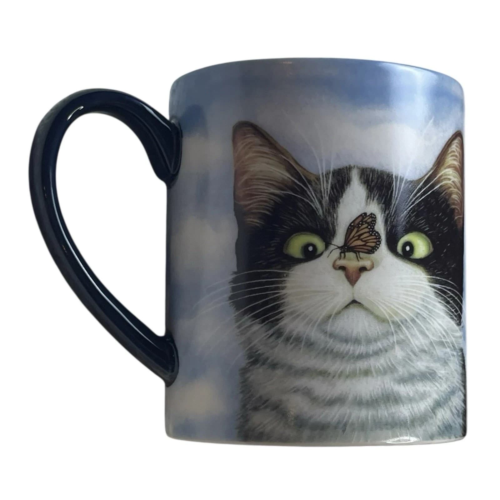 Hugo Hege 14oz Ceramic Mug Box Lowell Herrero Cross Eyed Cat Butterfly Lang 2012 - Thumbnail 4