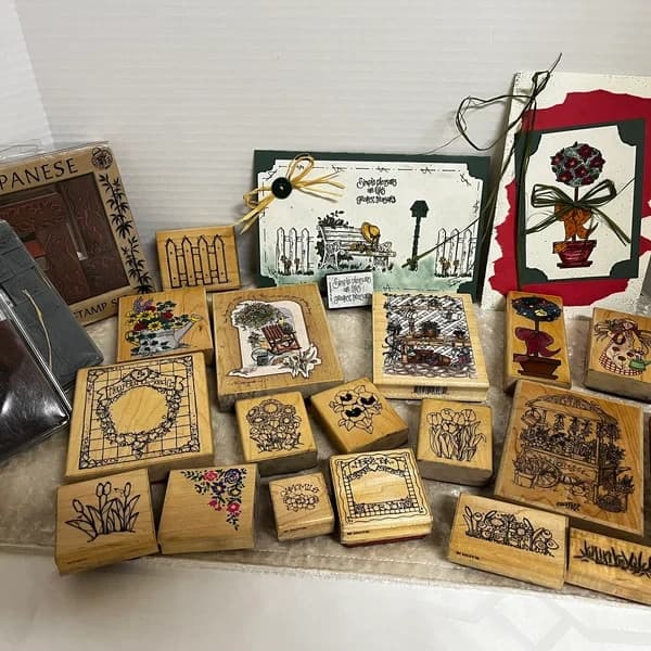 Themed Wood Mounted Rubber Stamps - Image 1