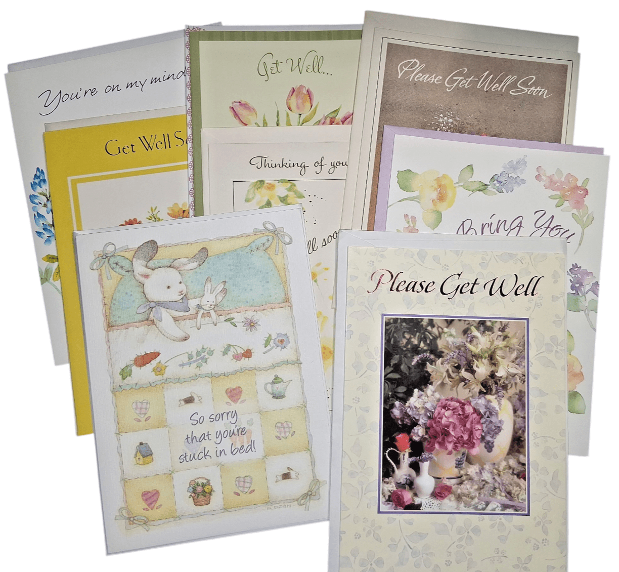 Get Well Lot of 15 Cards with Envelopes New Unused Open Package - Thumbnail 2