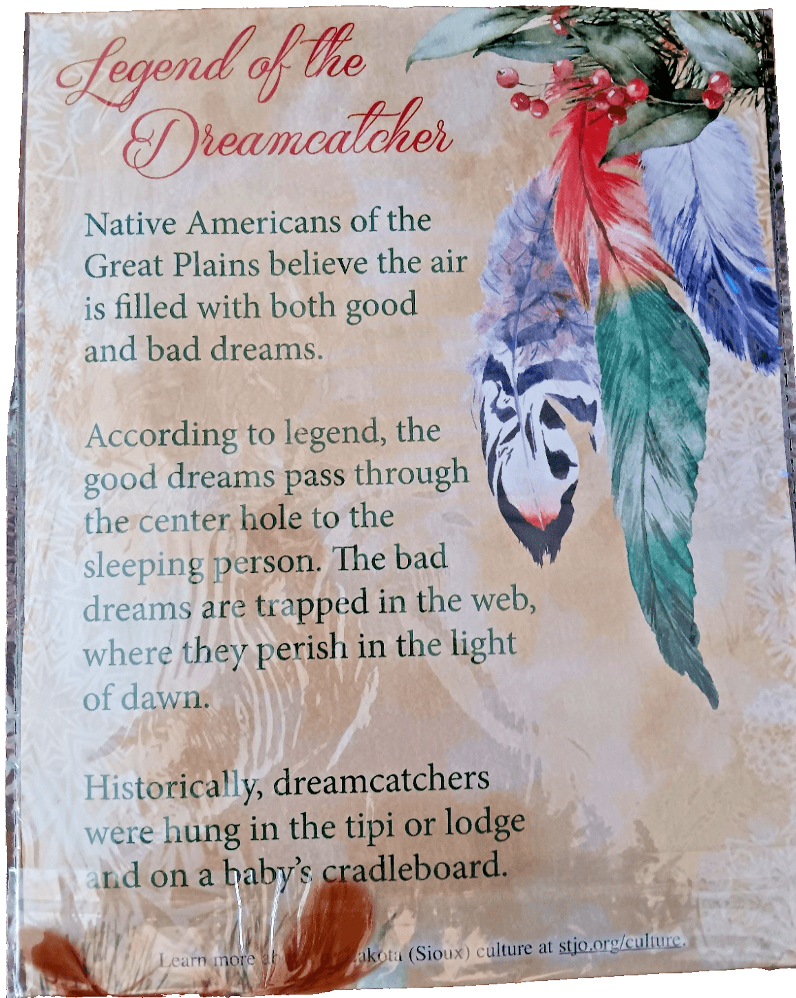 DREAMCATCHER Made By Native American Lakota (Sioux) St Joseph School New NIP - Thumbnail 2