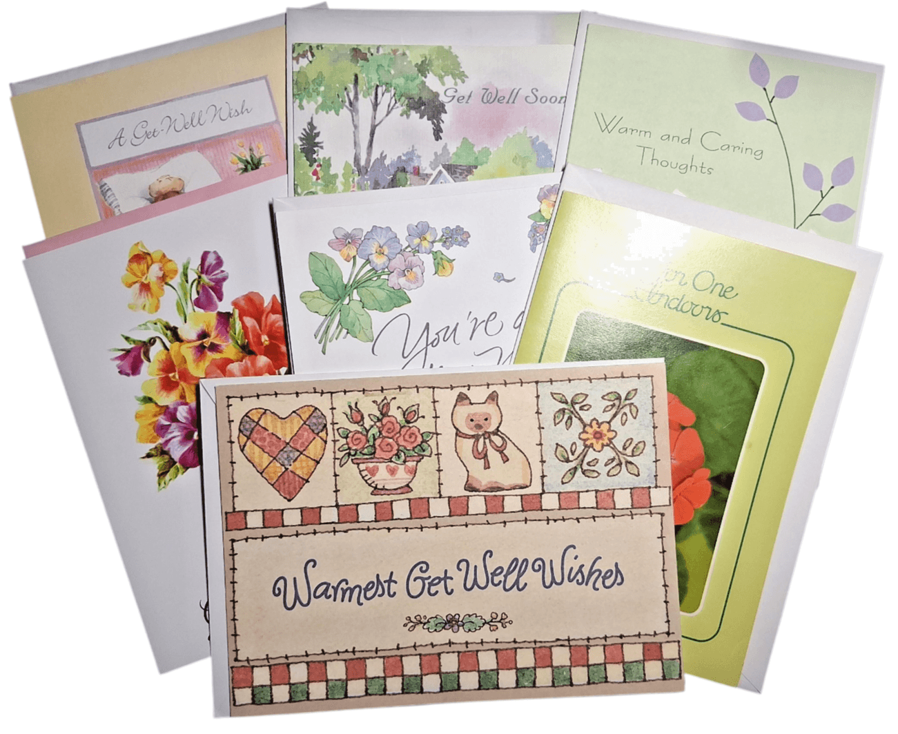 Get Well Lot of 15 Cards with Envelopes New Unused Open Package - Thumbnail 3