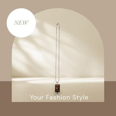 Double-Sided Cloisonne Floral Pendant Necklace (Costume) - Image 1