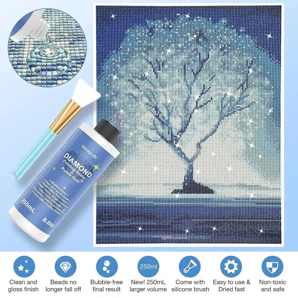 Diamond Painting Sealer 250ML with Silicone Brush (Brush Color May Differ) - Thumbnail 3