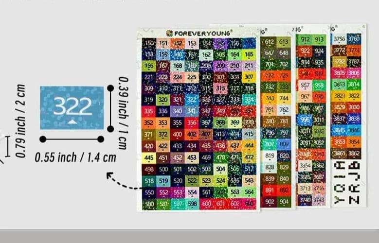 ARTDOT~ COLORED NUMBER Diamond Painting Labels NEW - Thumbnail 3