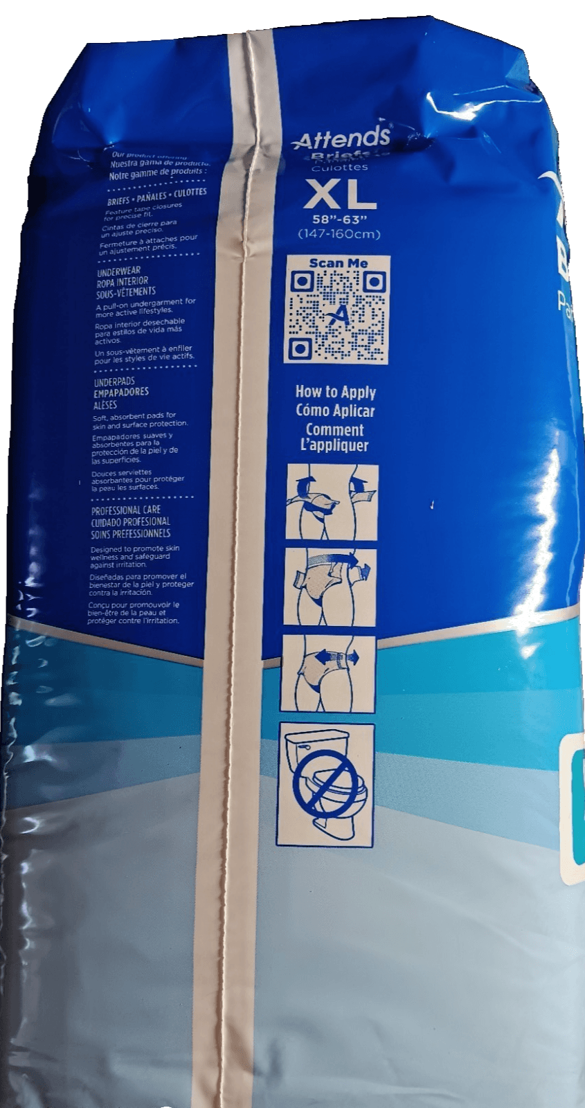 Attends Advanced Incontinence Brief XL Contoured DDC40 Severe 20 Ct - Thumbnail 4