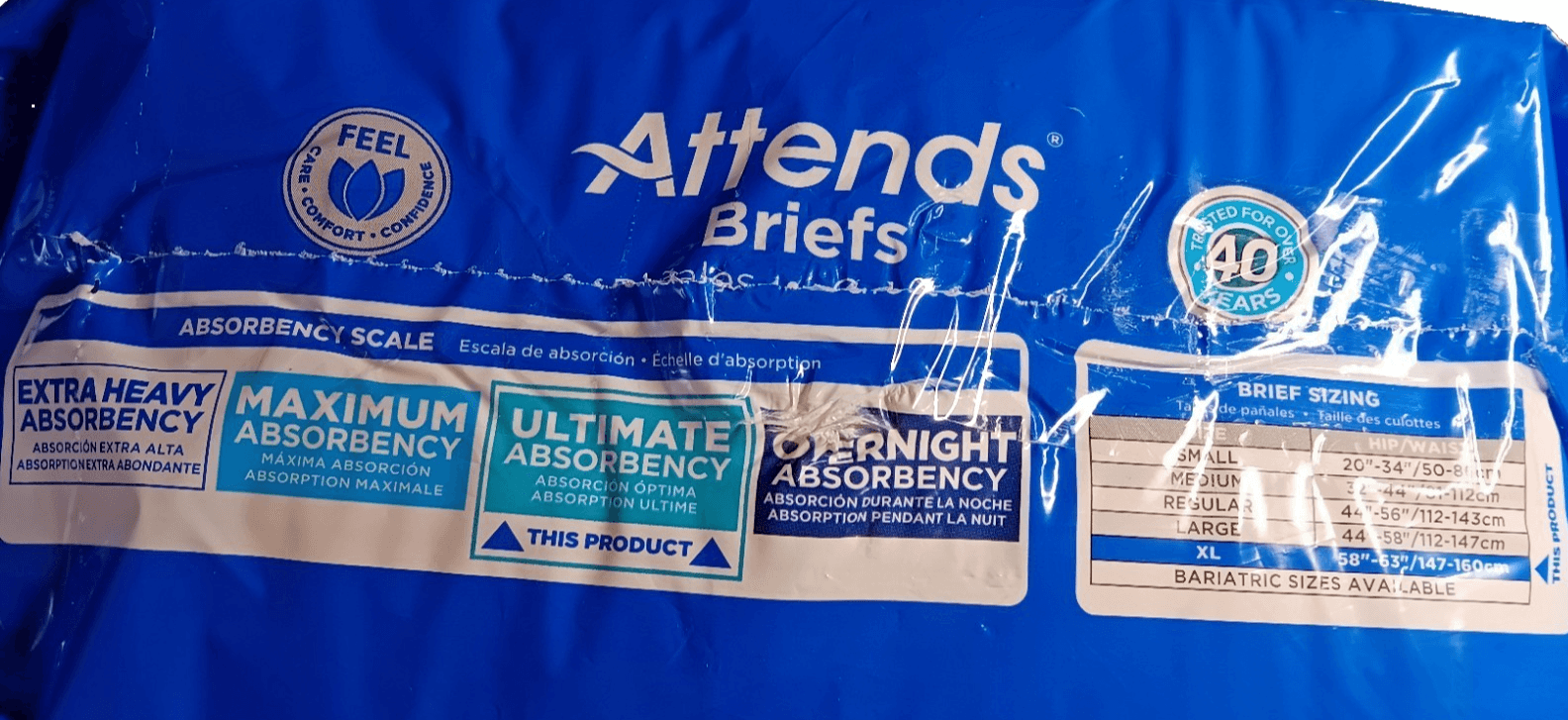 Attends Advanced Incontinence Brief XL Contoured DDC40 Severe 20 Ct - Thumbnail 3